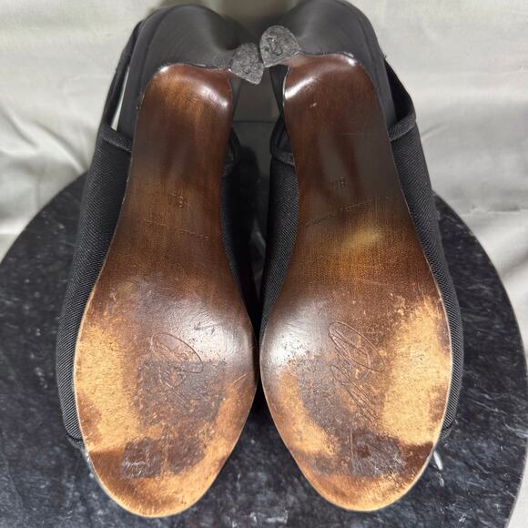 Donald J Pliner Anya Black Mesh Slingback Open Toe Heeled Sandals 8M US - Picture 7 of 8